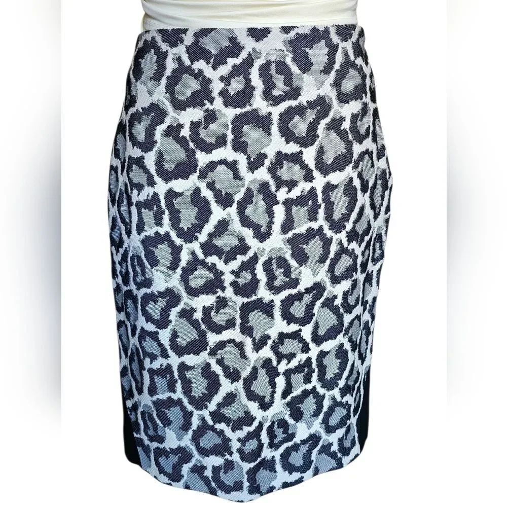 Diane Von Furstenberg Black and Gray Pencil Skirt